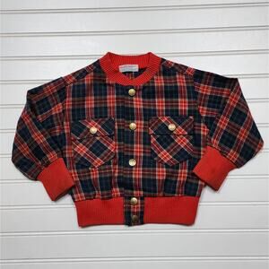 Vintage Health-tex Plaid Lightweight Bomber Jacket